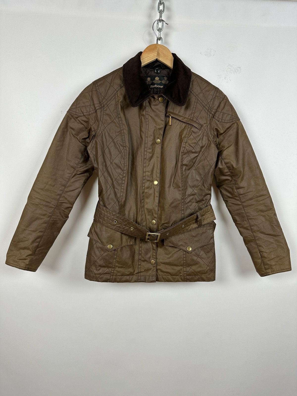 Women’s Barbour Wax Quilted Belt Brown Jacket