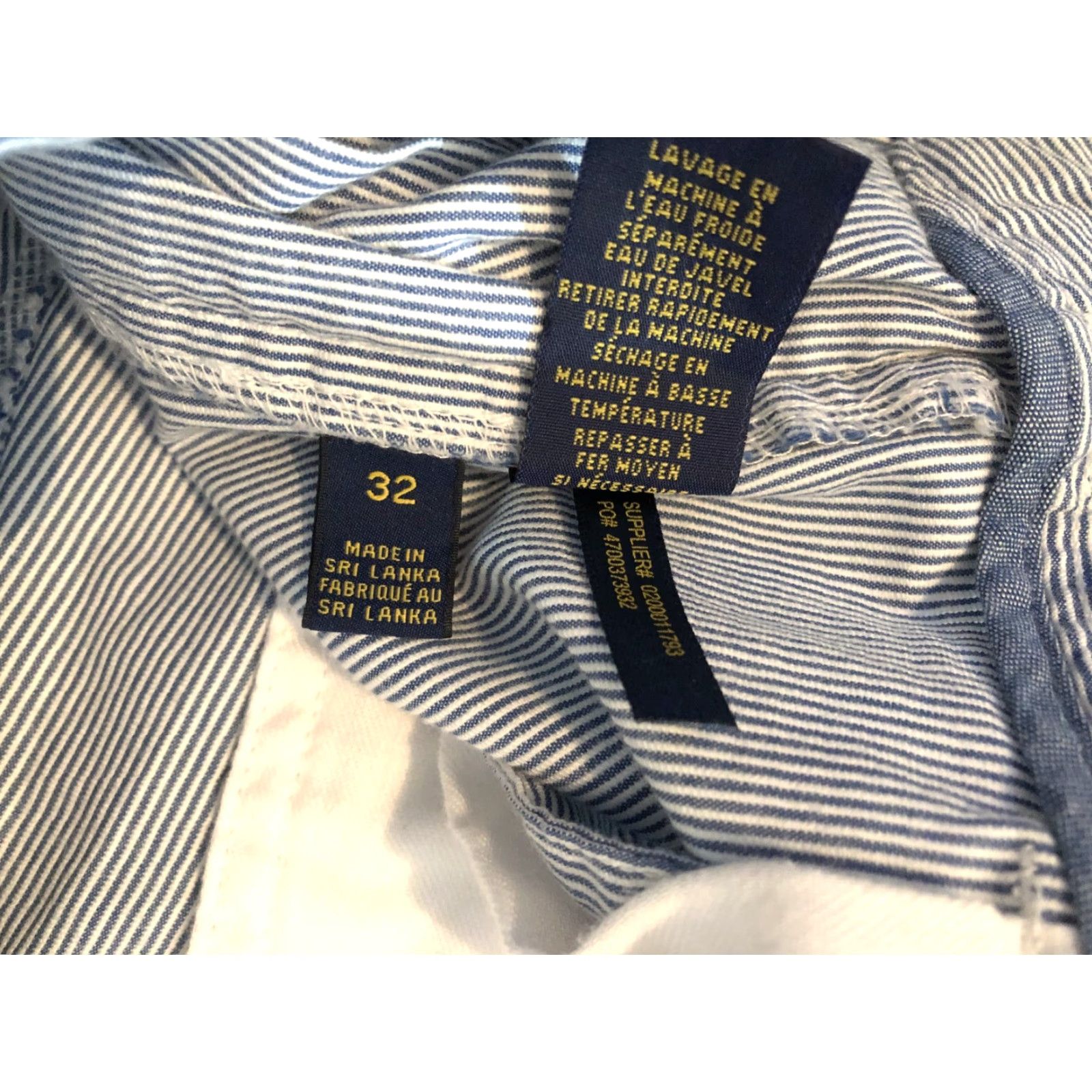 Polo Ralph Lauren Polo Ralph Lauren Mens Shorts Chino 32 Blue Striped Cotton Khaki Size US XS / EU 42 / 0 - 4 Thumbnail