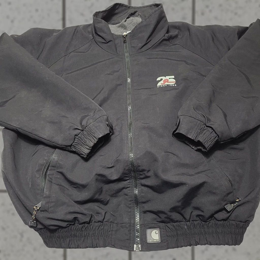 Carhartt VINTAGE Carhartt Bomber Jacket Nylon Fleece Lined Coat Jacket Men XL Black 90s" Size US XL / EU 56 / 4 - 1 Thumbnail