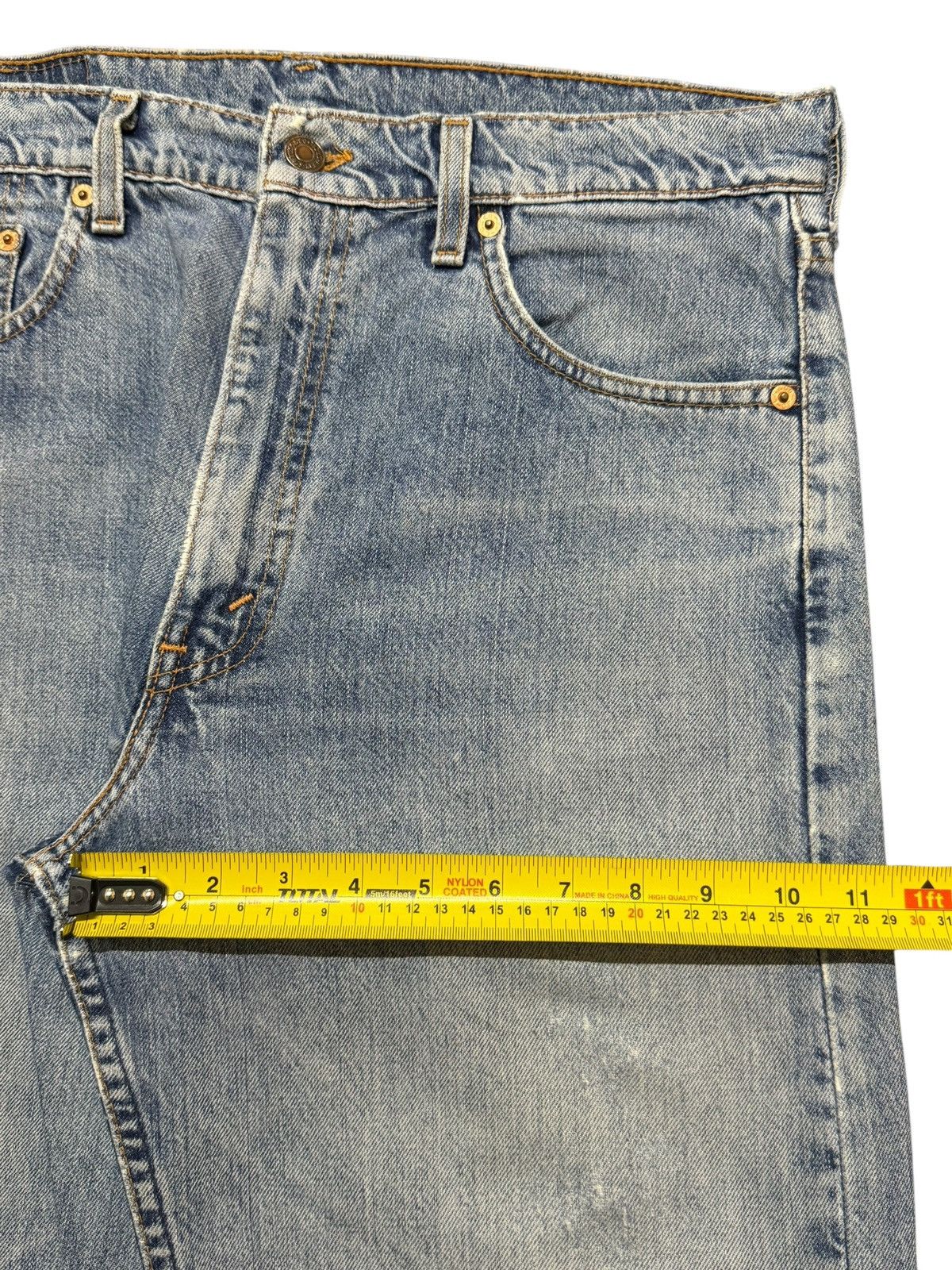 Levi's Vtg 80s Levis 519 Blue Faded Wash Distressed Straight Loose Size US 33 - 13 Thumbnail