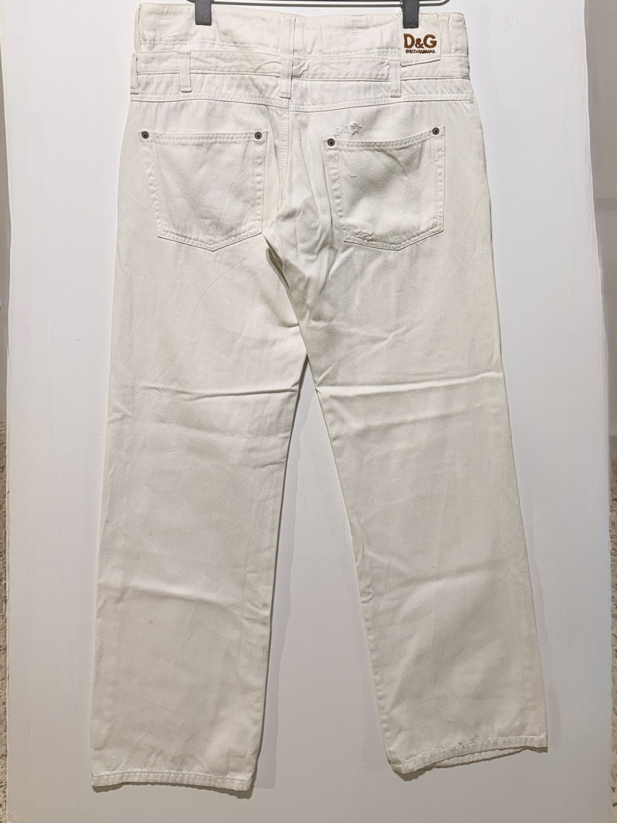 Dolce & Gabbana D&G Archive 2005 Asymmetric Waist White Denim - Ittierre Size US 36 / EU 52 - 2 Thumbnail