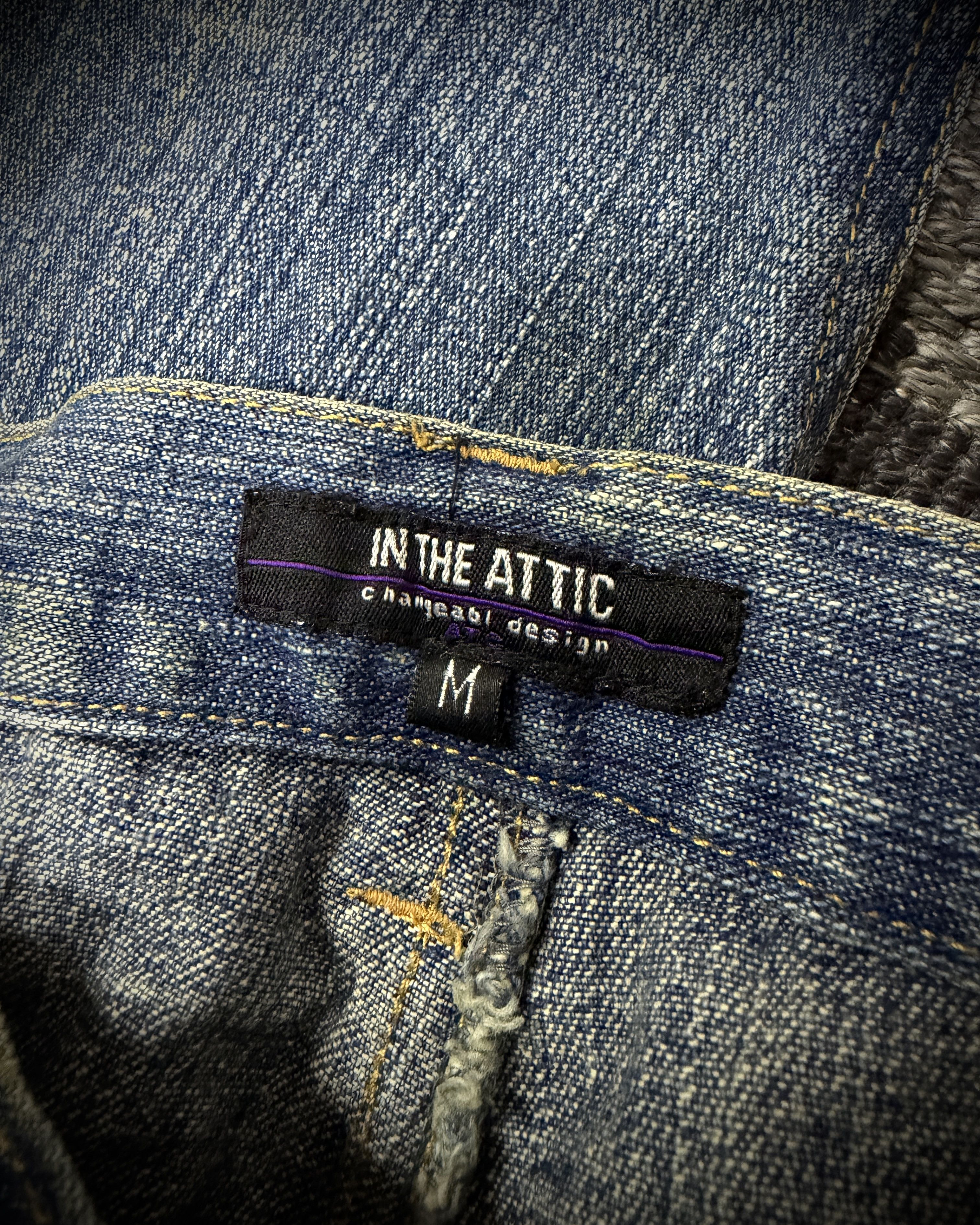 In The Attic In The Attic Dirty Distressed Multi-Zip Bootcut Denim Size US 33 - 12 Thumbnail