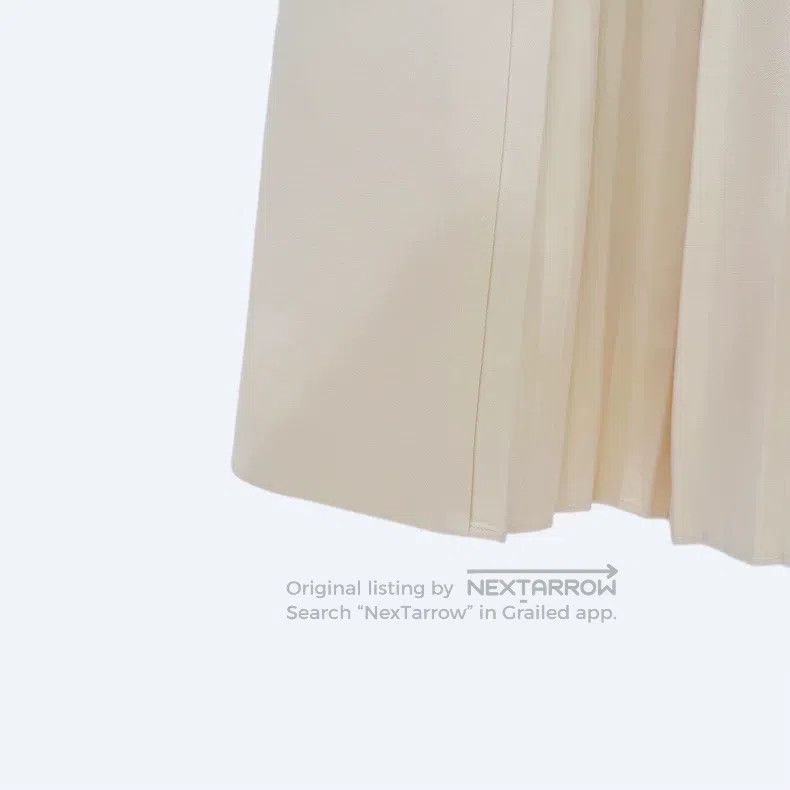 Gucci Gucci Beige pleated design mulberry silk round-neck short- Size XS / US 0-2 / IT 36-38 - 4 Thumbnail