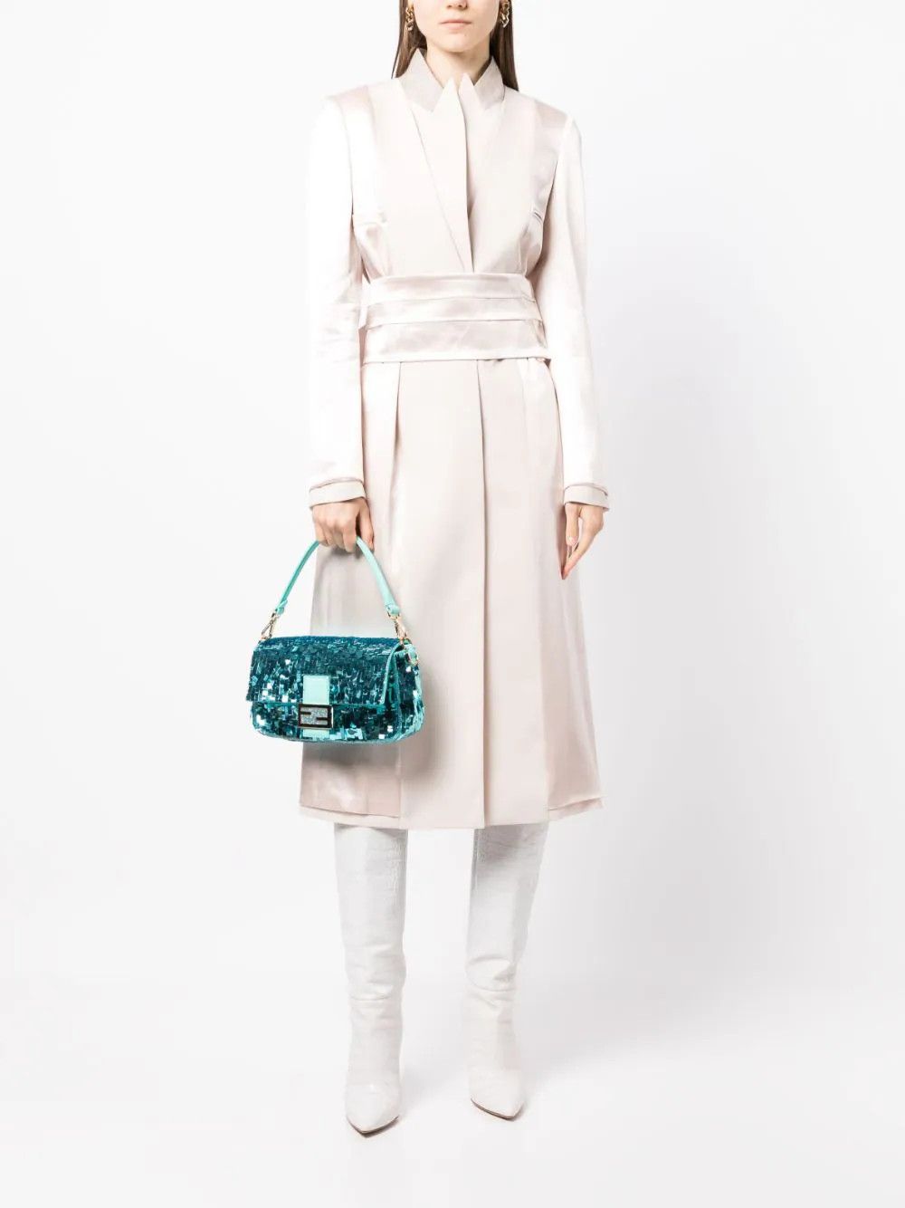 Fendi o1loc1c0824 Overcoat in Light Pink Size XS / US 0-2 / IT 36-38 - 3 Thumbnail
