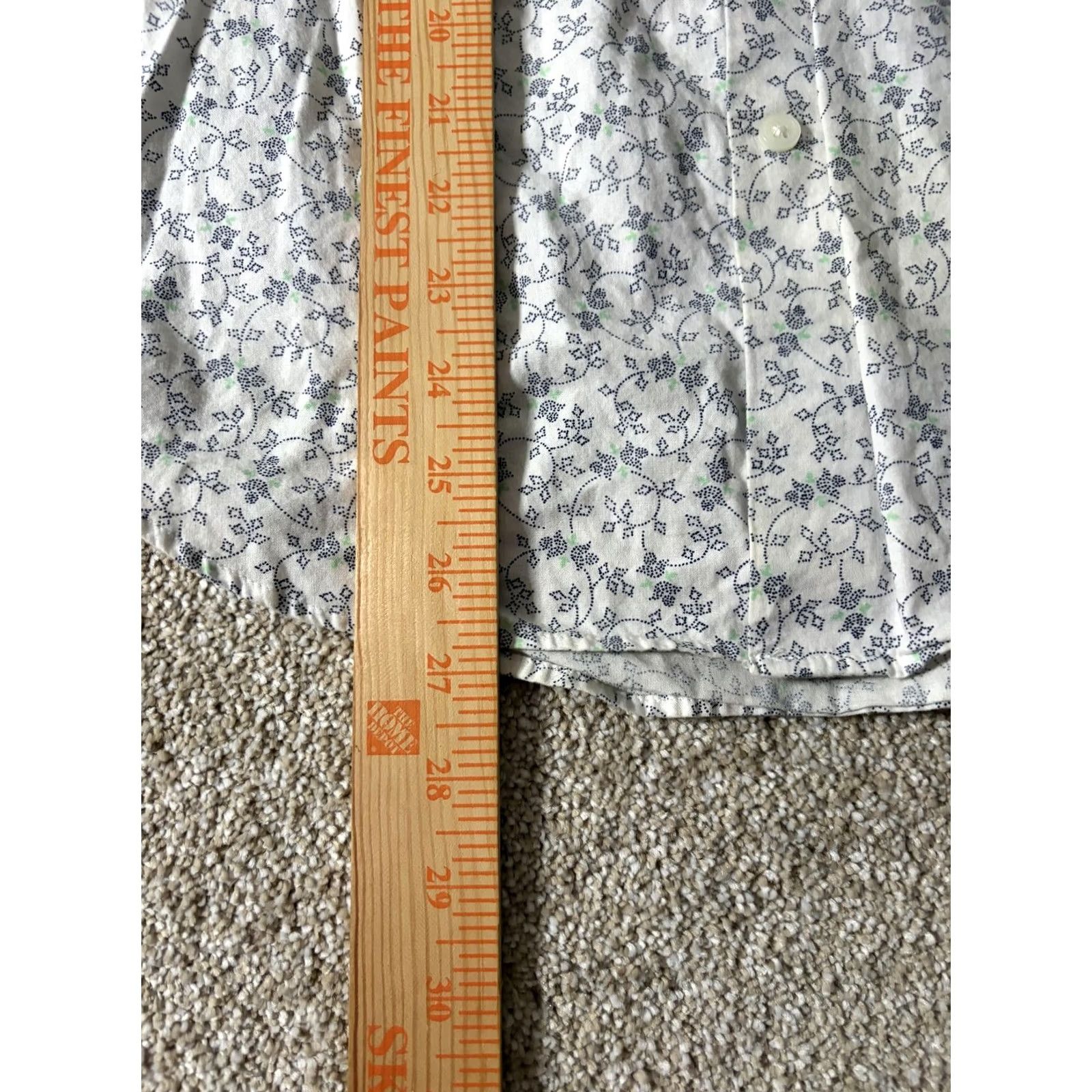Express Express Shirt Mens Small White Floral Fitted Button Up Casual Long Sleeve Cotton Size US S / EU 44-46 / 1 - 4 Thumbnail