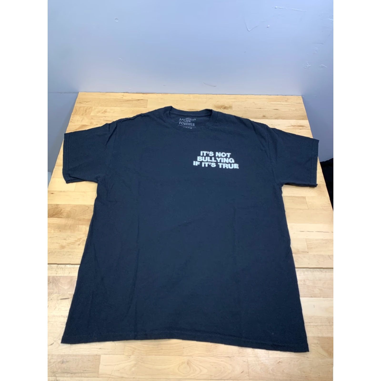 Olive A**holes Live Forever Shirt Mens L Black Graphic Print Short Sleeve Crew Neck Funny T-Shirt 12382 Size US L / EU 52-54 / 3 - 3 Thumbnail