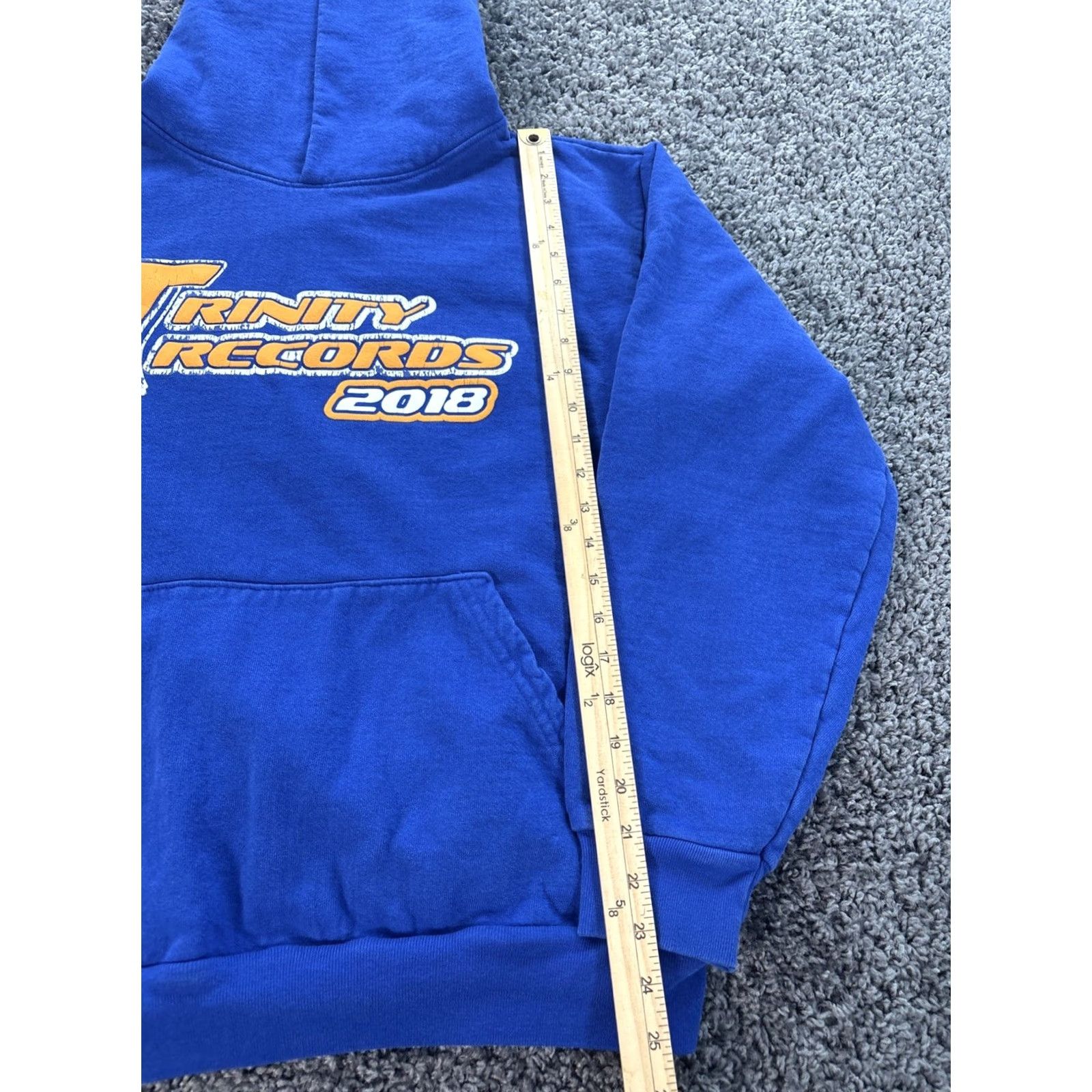 Vintage Trinity Records Hoodie Mens Medium Blue Heavy Weight Hooded 2018 Pullover Size US M / EU 48-50 / 2 - 2 Thumbnail
