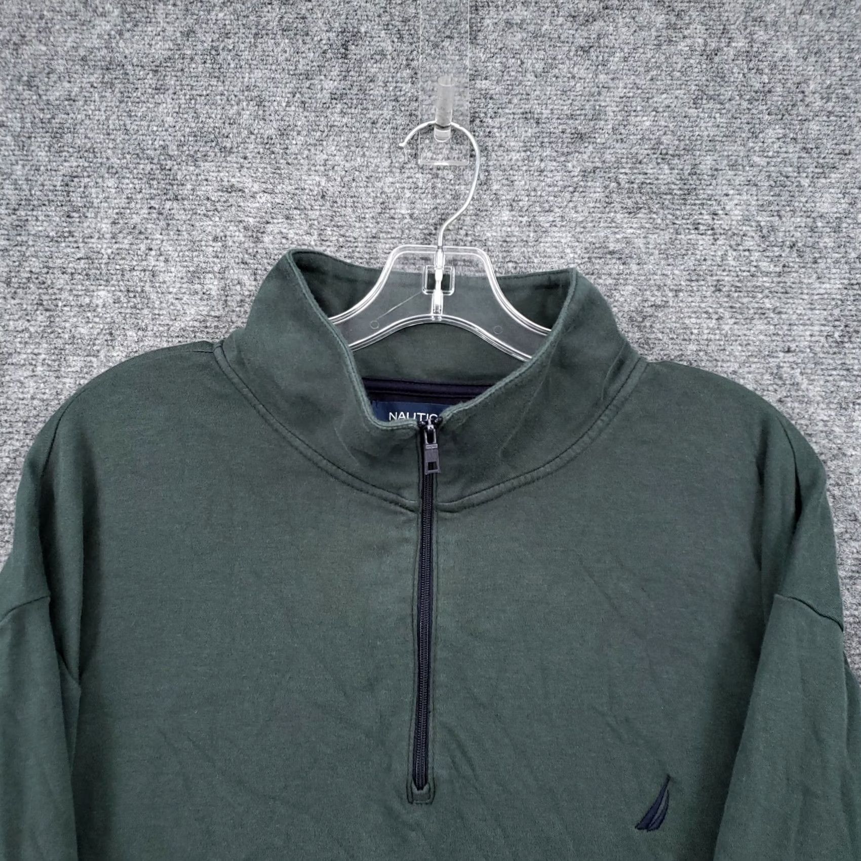 Nautica Nautica Mens Sweater Slim 2XL Green 1/4 Zip Mock Neck Pullover Long Sleeve Knit Shirt Size US XXL / EU 58 / 5 - 3 Thumbnail