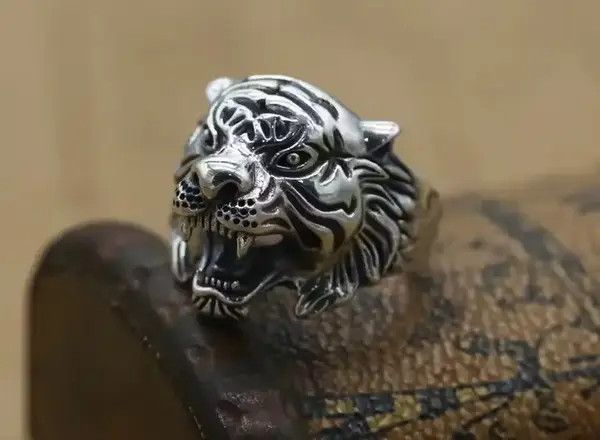 Jewelry × Vintage Vintage Tiger Ring Men's Exquisite Animal Jewelry Size ONE SIZE - 1 Thumbnail