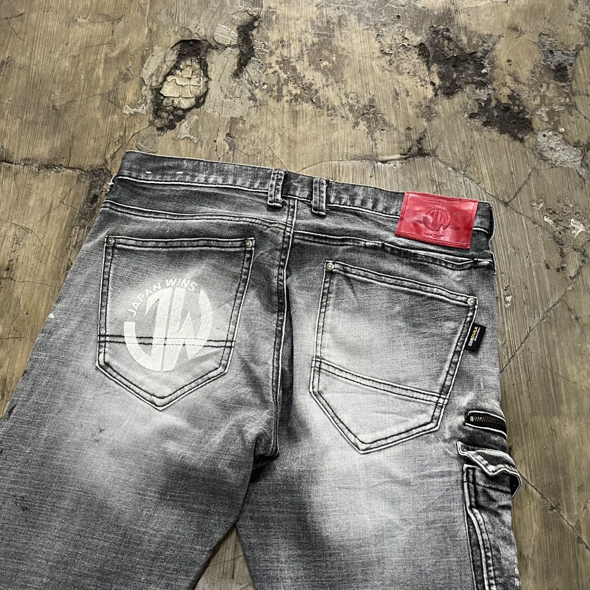 Hysteric Glamour JAPAN WINS Grey Biker Cargo Jeans Size US 31 - 17 Thumbnail