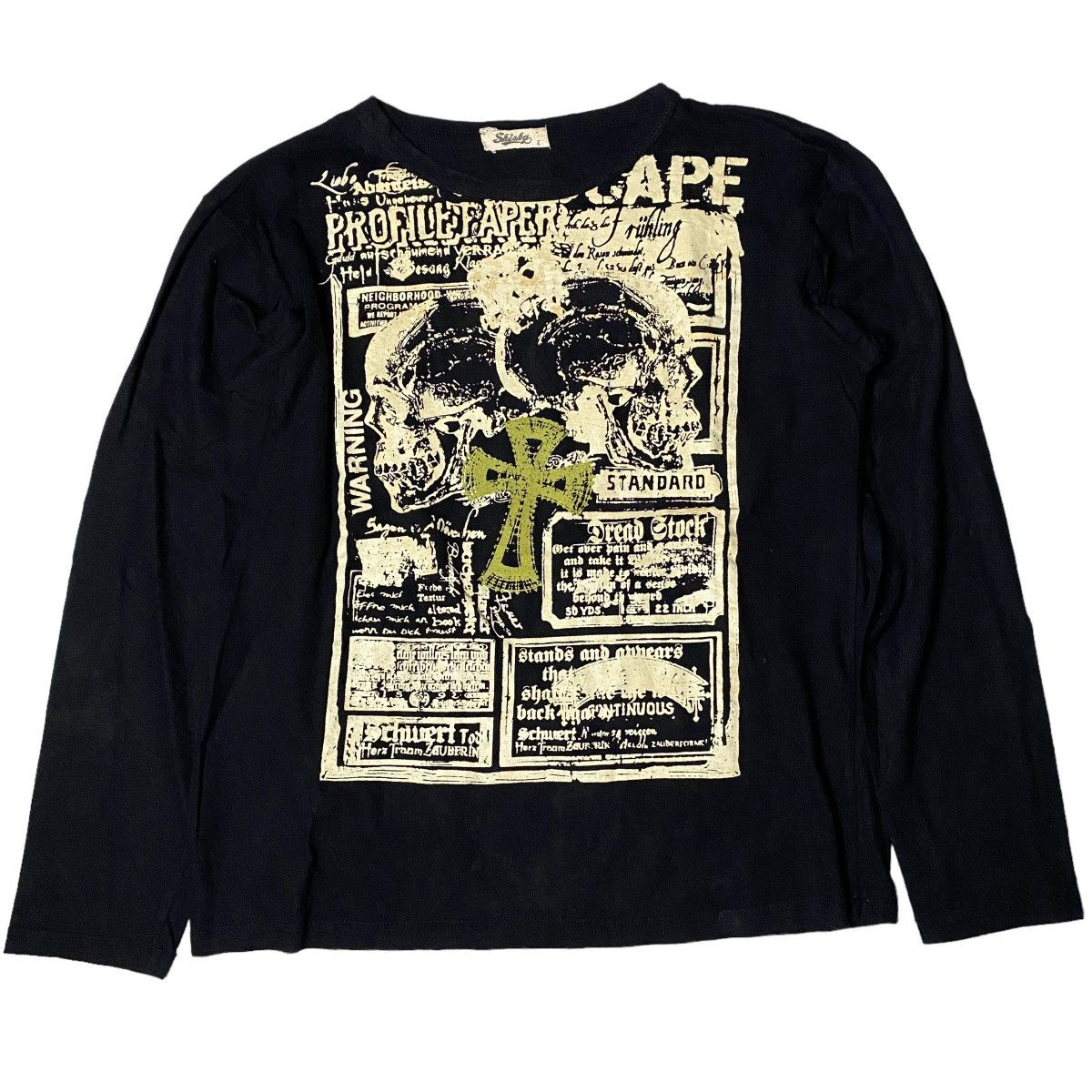 If Six Was Nine 2000's Shisky Cross Skull Poem Longsleeve Size US M / EU 48-50 / 2 - 1 Thumbnail