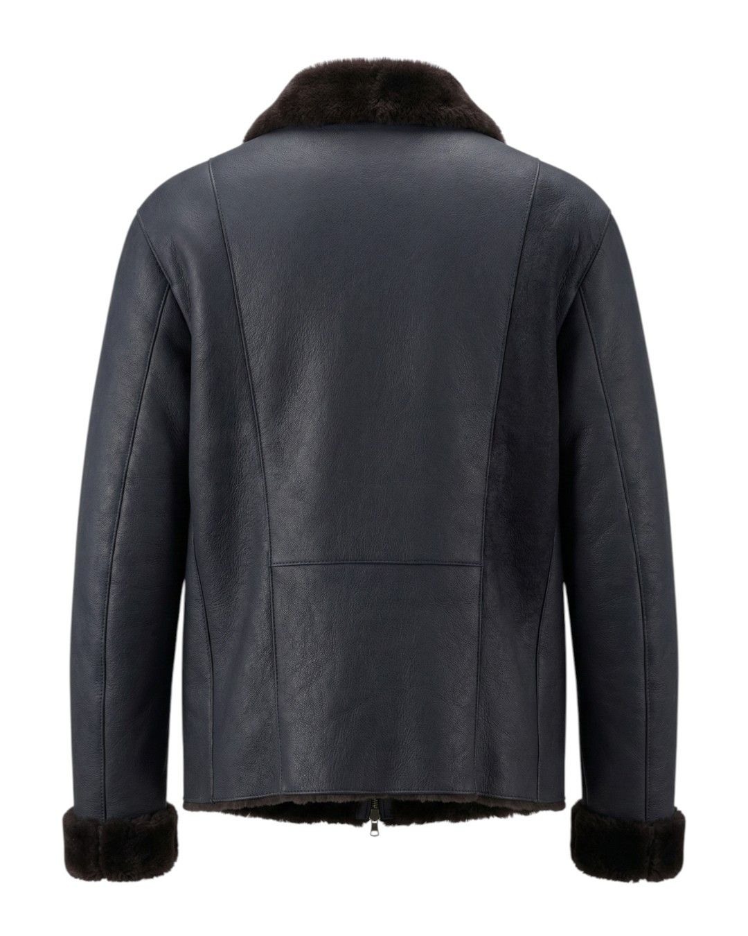 Emporio Armani ASYMMETRIC ZIP SHEARLING LEATHER JACKET Size US M / EU 48-50 / 2 - 2 Thumbnail