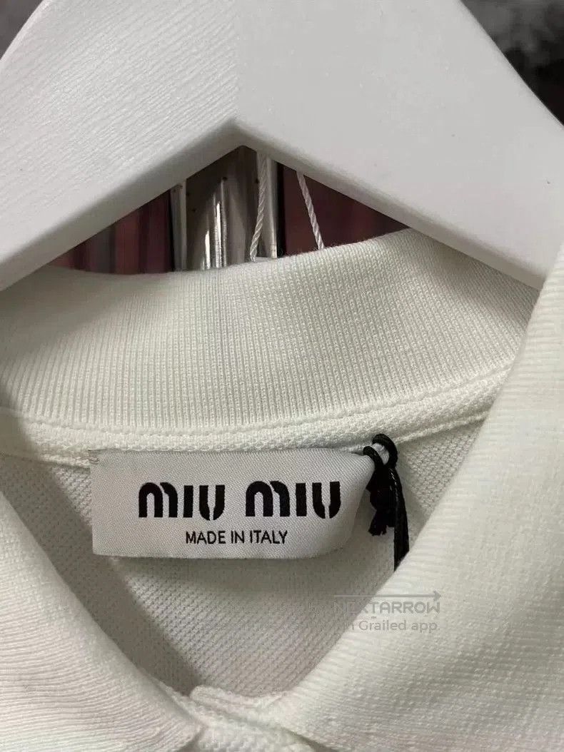 Miu Miu Miu Miu White Short Sleeve Polo Shirt. Size US M / EU 48-50 / 2 - 6 Thumbnail