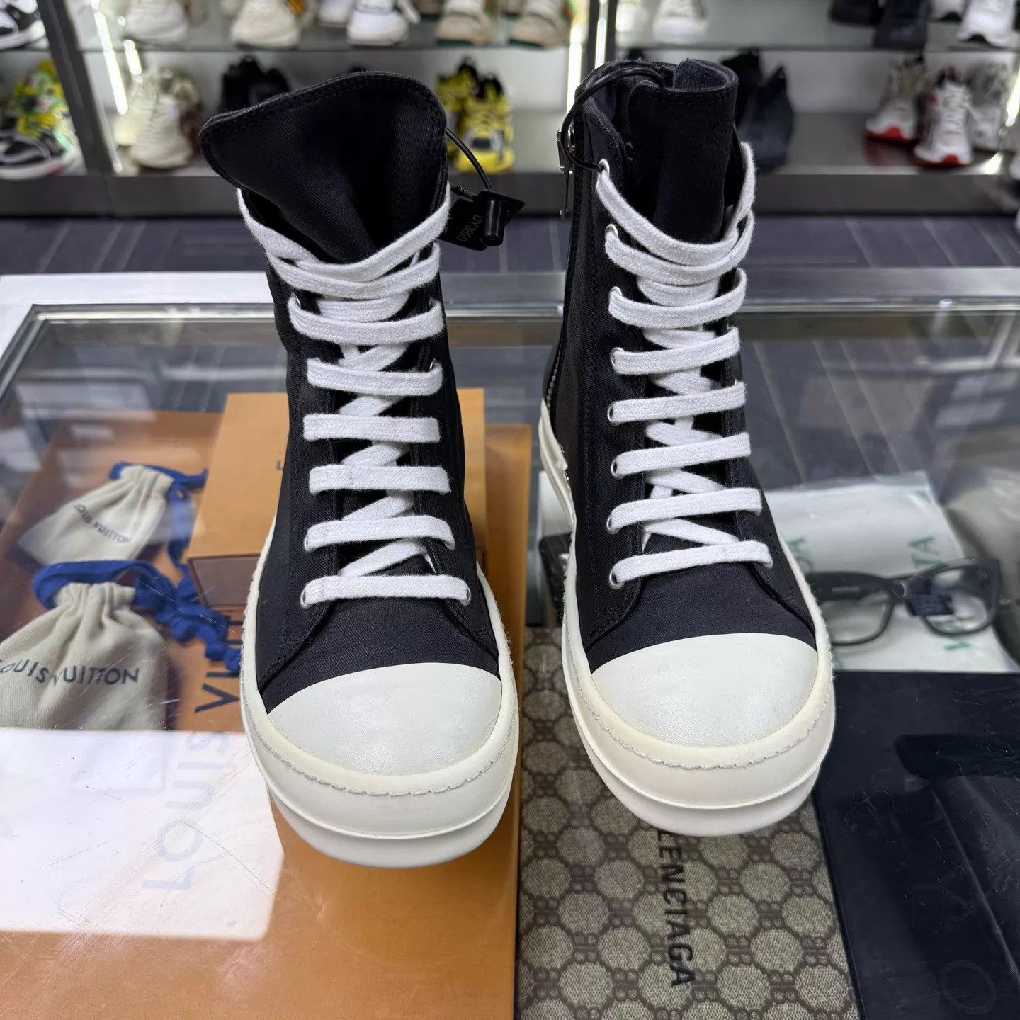 Rick Owens RO Converse Hi-Top Waxed Zip Sneaker 36 2W Size US 5.5 / IT 35.5 - 1 Thumbnail