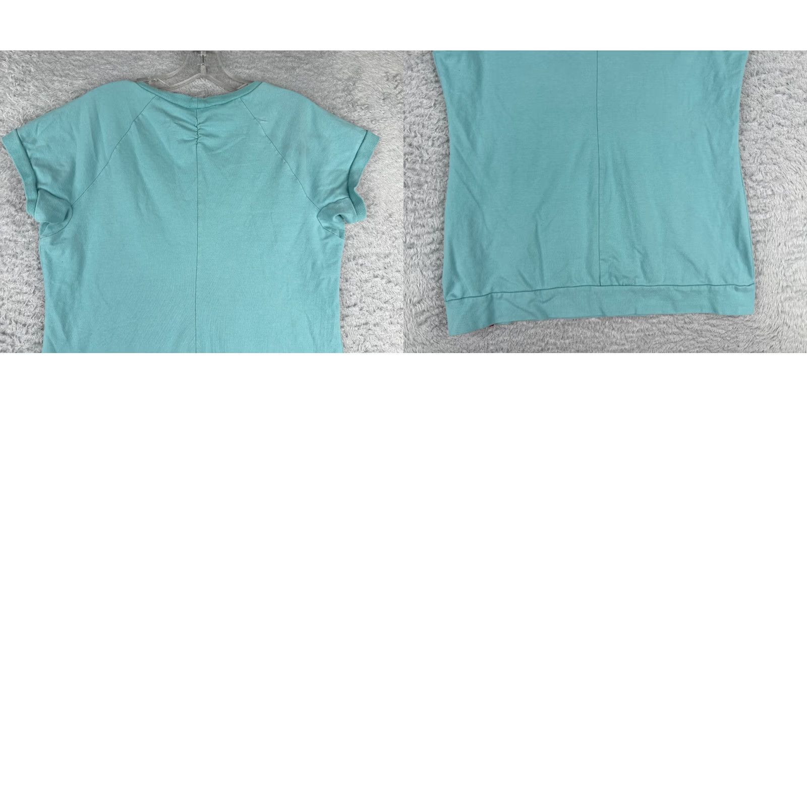 The North Face The North Face Shirt Women L Blue Floral Short Sleeve V-Neck Cotton Blend Size L / US 10 / IT 46 - 9 Thumbnail