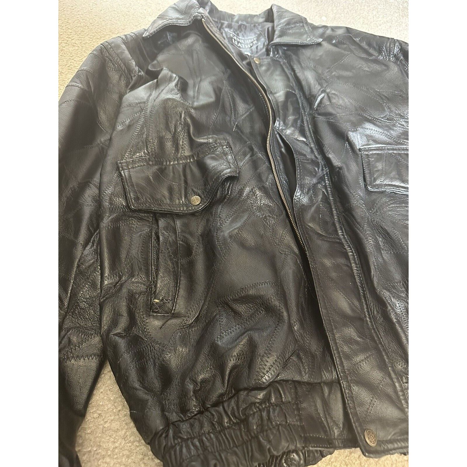 Other Napoline Leather Outfitters Mens 4XL Black Bomber Jacket Size US XXL / EU 58 / 5 - 2 Thumbnail