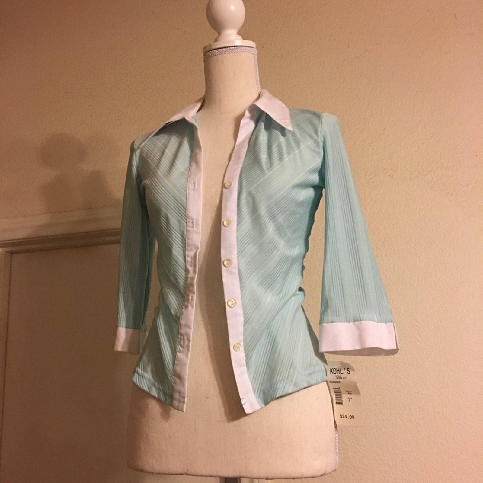 Other Anxiety brand collared Blouse 3/4 Sleeve NWT S Size S / US 4 / IT 40 - 1 Thumbnail