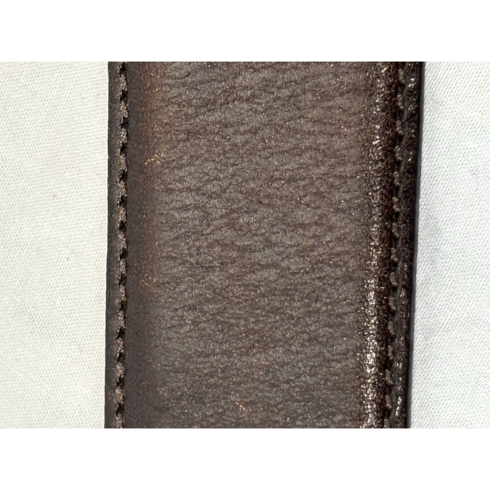 Vintage Trafalgar Belt Men's Dark Brown Leather 42 Made USA Cortina Hand Polished Cortina Belt Brown Leather 42 Mens USA Belt Size 42 - 4 Thumbnail