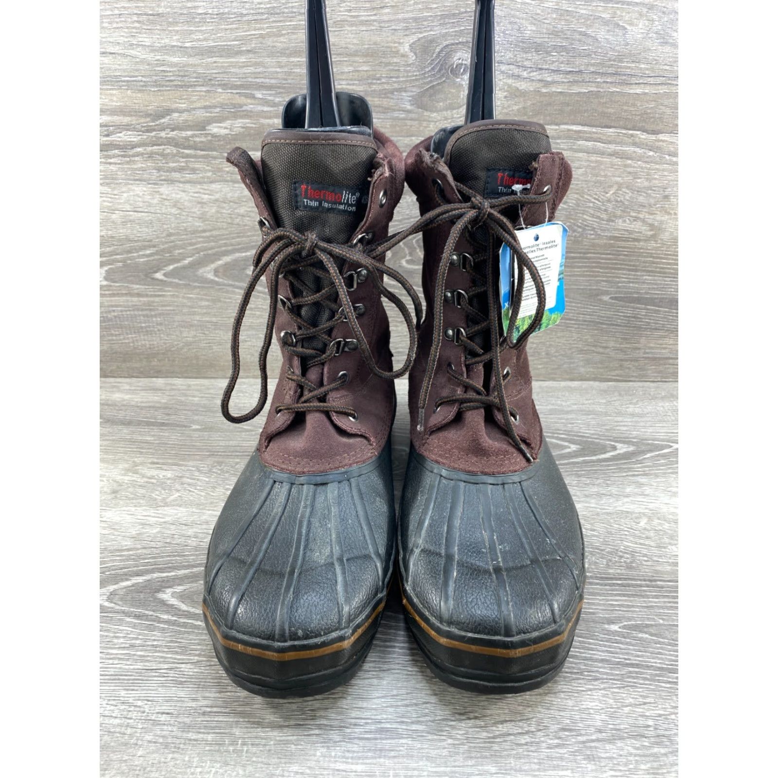 Duck Boots Men\'s Snow Boots size 6 Brown Thermolite Insole Tall Steel Shank Waterproof Insulated Leather Winter Duck Boots main image 2