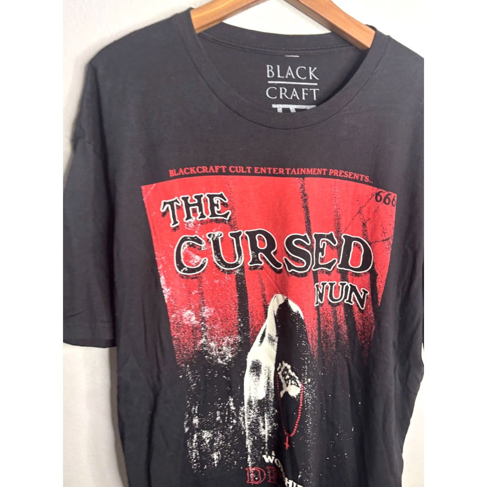 Vintage Black Craft Cult T-Shirt Graphic Tee 2XL Black The Cursed Nun Goth Horror Size US XXL / EU 58 / 5 - 2 Thumbnail