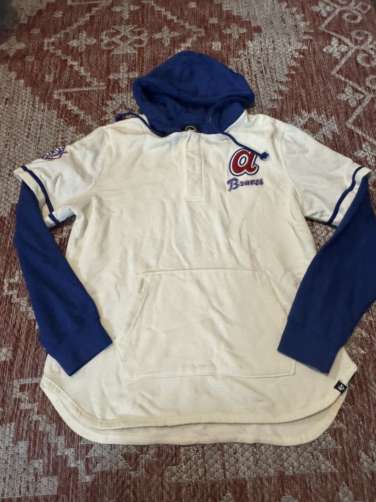 47 Brand Atlanta Braves white and blue hoodie size Large 47 Brand Size US L / EU 52-54 / 3 - 1 Thumbnail