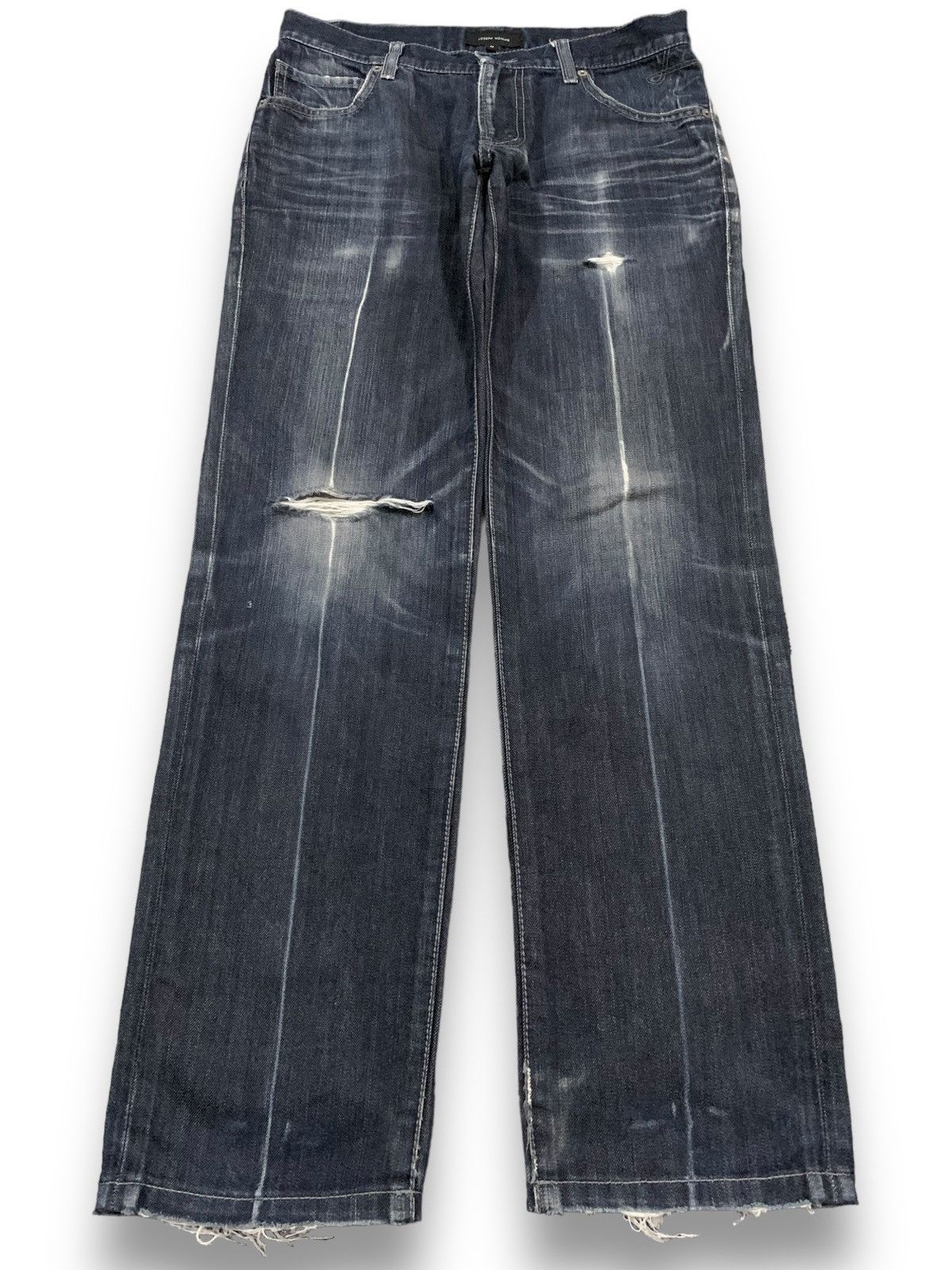 JOSEPH HOMME Vintage Joseph Homme Japan Dark Blue Washed Distressed Jeans Size US 30 / EU 46 - 1 Thumbnail