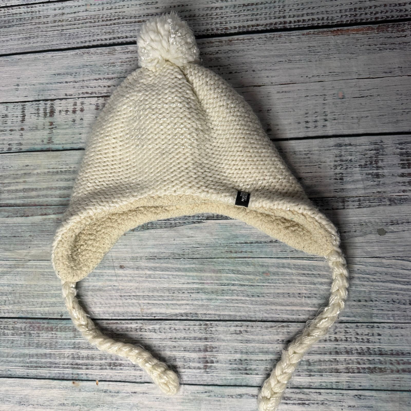 The North Face The North Face White Knit Hat Beanie With Pom Size ONE SIZE - 1 Thumbnail
