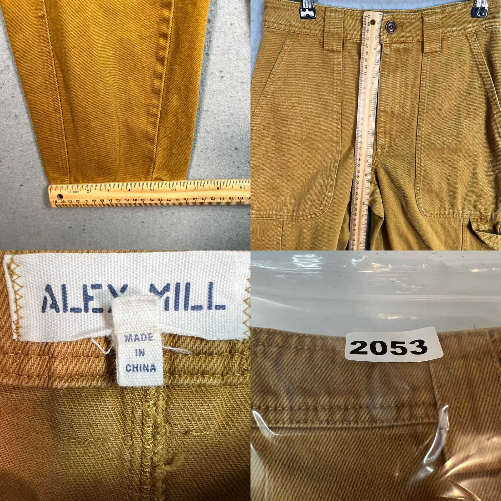 Alex Mill VINTAGE Alex Mill Womens Pants Chino 25 Mustard Yellow Cotton Blend Tapered Front Flat 29in Inseam Womens Size 42" / US 20 - 8 Thumbnail