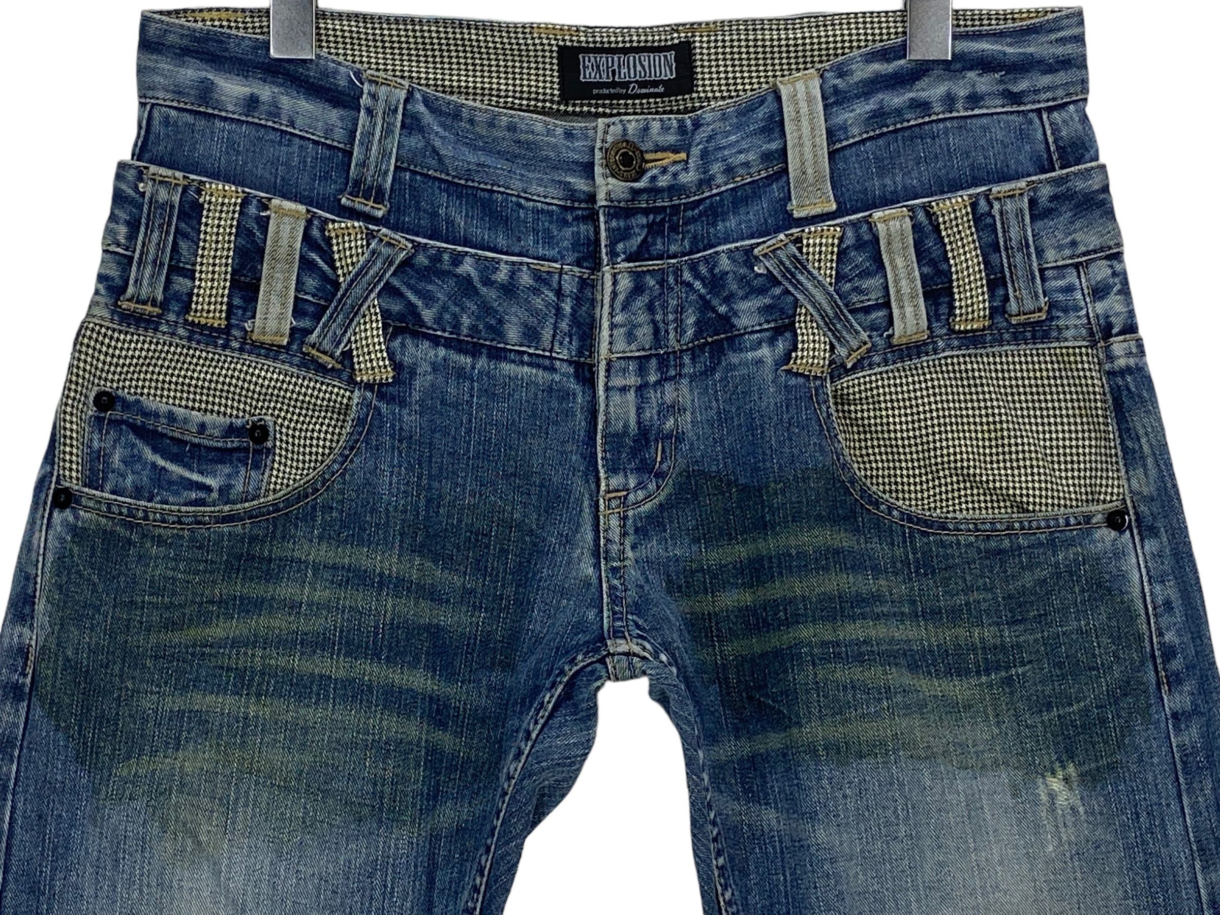 Japanese Brand Double Waist Punk Bondage Goth Rockers Jeans Size US 32 / EU 48 - 3 Thumbnail