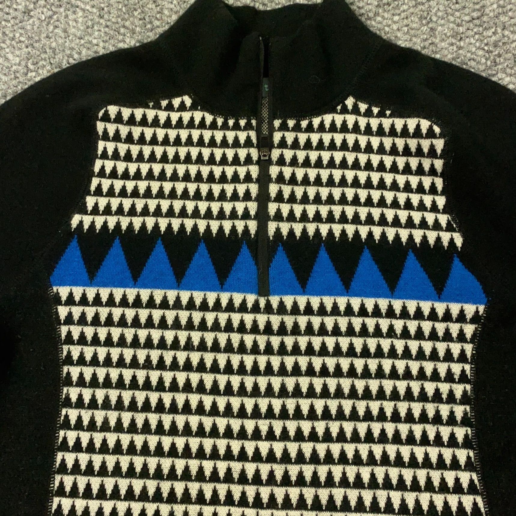 Vintage Title Nine Sweater Womens XS Black 1/4 Zip Merino Wool Blend Performance Size XS / US 0-2 / IT 36-38 - 2 Thumbnail