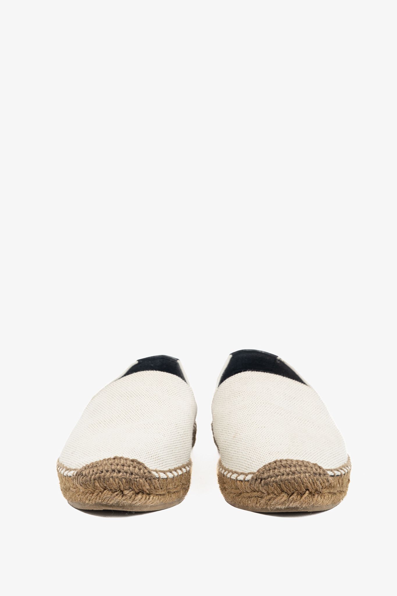 Saint Laurent Paris Saint Laurent Canvas Embroidered-Logo Flat Espadrilles Size US 5 / IT 35 - 2 Thumbnail