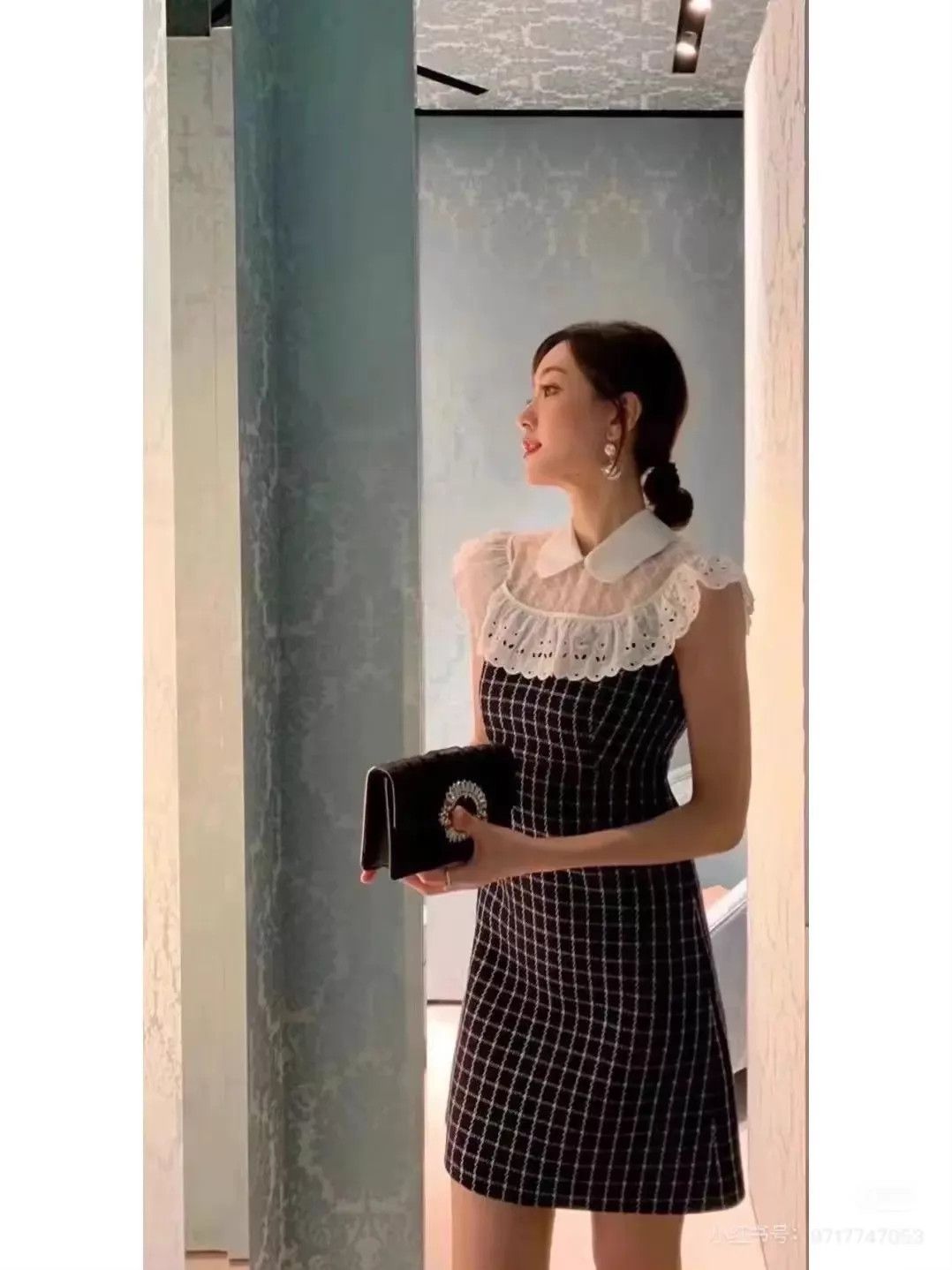 Miu Miu MIUMIU lace check dress 40 with tags Size S / US 4 / IT 40 - 1 Thumbnail