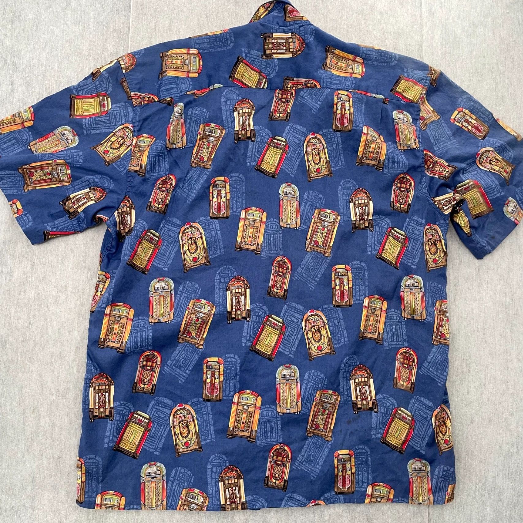 Reyn Spooner VINTAGE Reyn Spooner Shirt Adult XL Blue Egyptian Cotton Jukebox Hawaiian Button-Up Shirt Size US XL / EU 56 / 4 - 2 Thumbnail