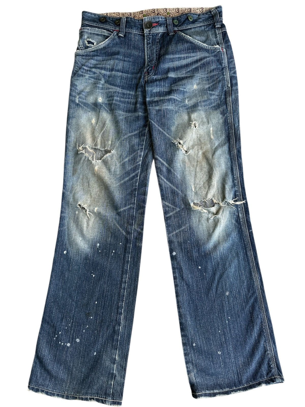 Edwin Vintage Edwin 503 Blue Trip Distress 🎌💥 Size US 34 / EU 50 - 1 Thumbnail