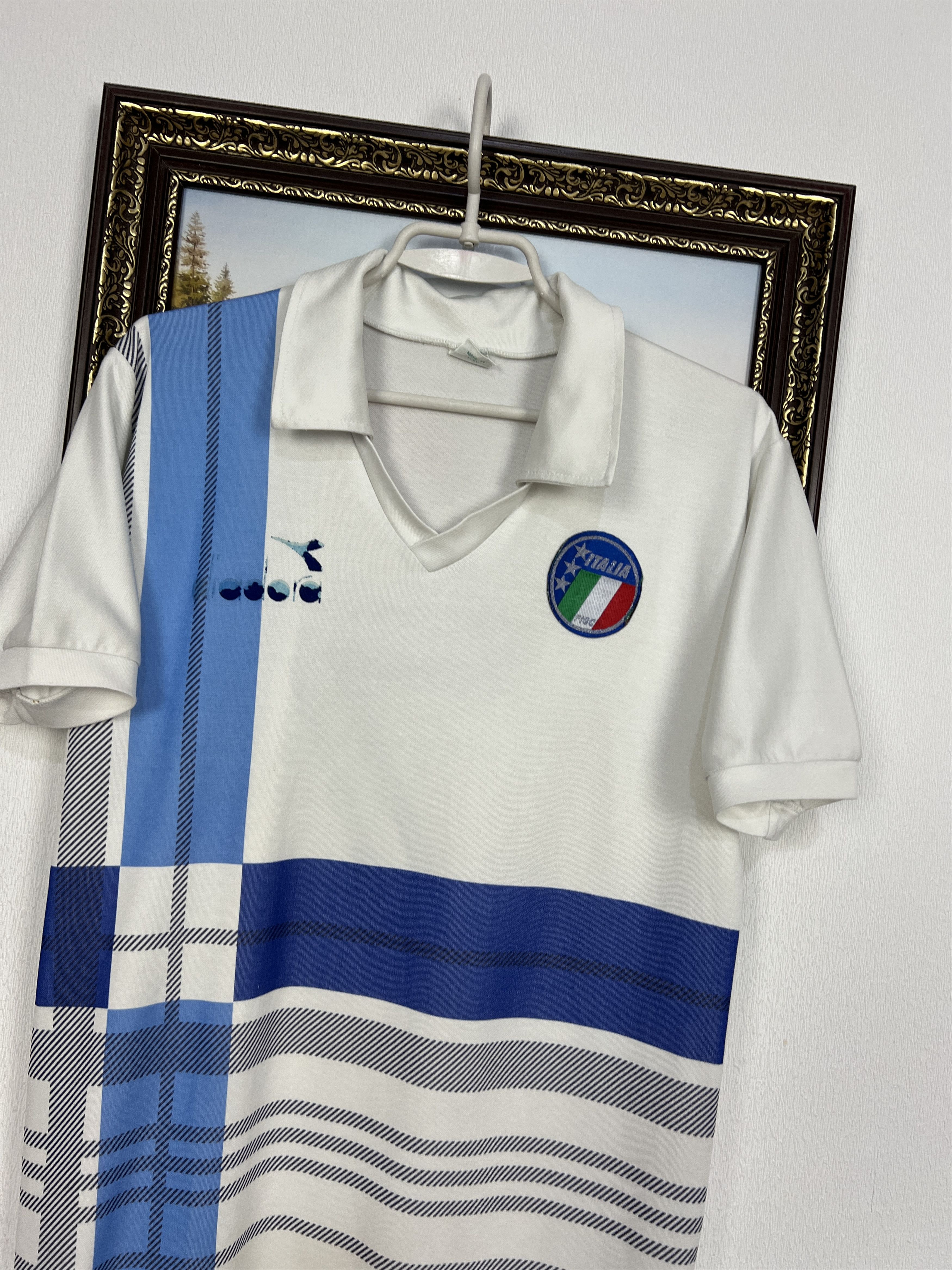 Vintage 90's Diadora Italy Train Football Shirt Soccer