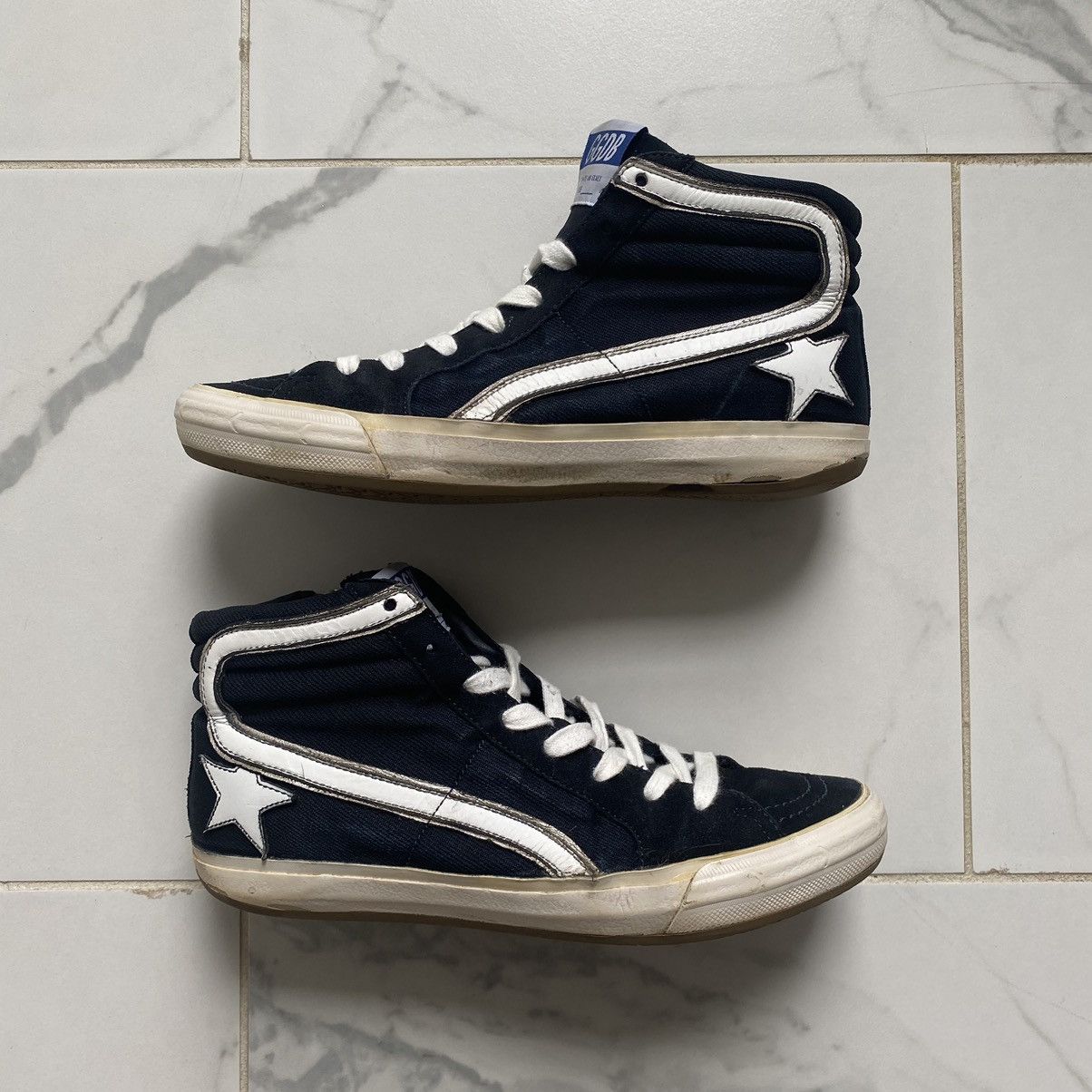 image of Golden Goose Deluxe Slide High Top Sneakers Size 39 Black, Women's