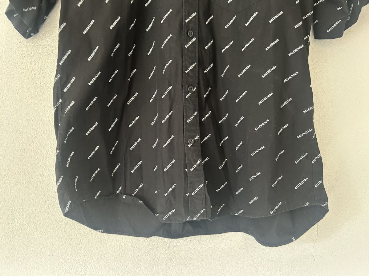 Balenciaga Black Logo Print Short-Sleeve Shirt Size US XL / EU 56 / 4 - 5 Thumbnail