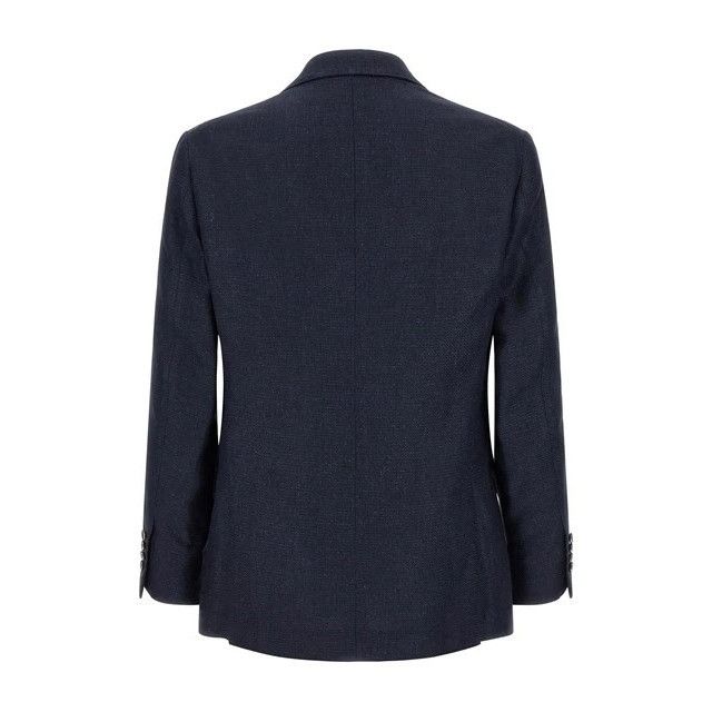 Brunello Cucinelli BRUNELLO CUCINELLI Blue Hopsack Suit New & Authentic (Men's Size US XL / EU 56 / 4 - 2 Thumbnail