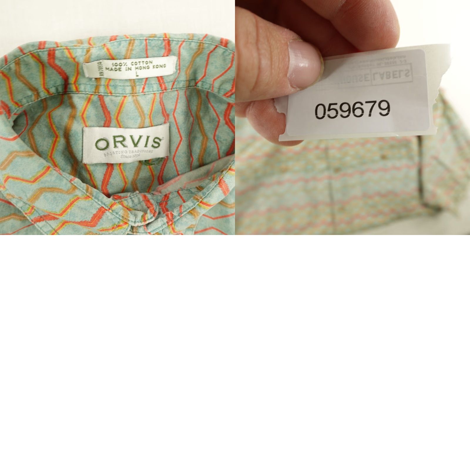 Orvis VINTAGE Orvis Shirt Men L Green Red Geometric Button Up Fishing Camping Work Size US L / EU 52-54 / 3 - 8 Thumbnail