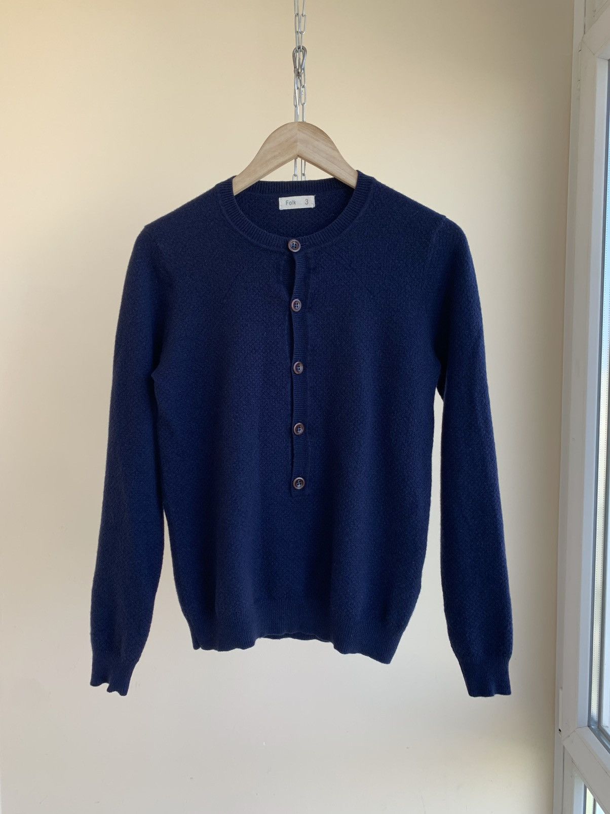 Folk Henley Button Half Elbow Geometric Print Wool Blend Sweater Size US M / EU 48-50 / 2 - 1 Thumbnail