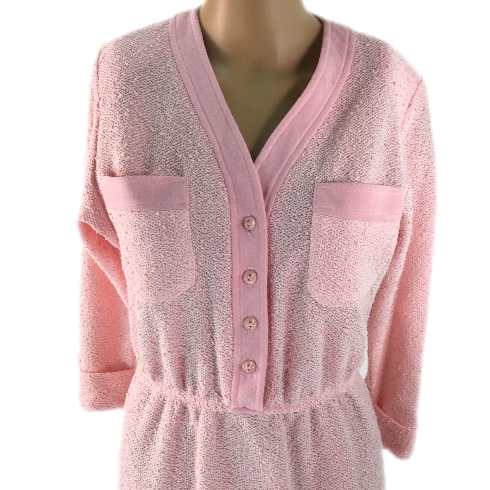 Vintage VINTAGE Leslie Fay Dress Pink Petite Size 4 Button Front Cinch Waist Midi Fit & Flare Women Size S / US 4 / IT 40 - 3 Thumbnail