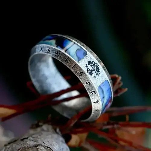 Vintage Tree Of Life Stainless Steel Abalone Shell Rings Size ONE SIZE - 4 Thumbnail