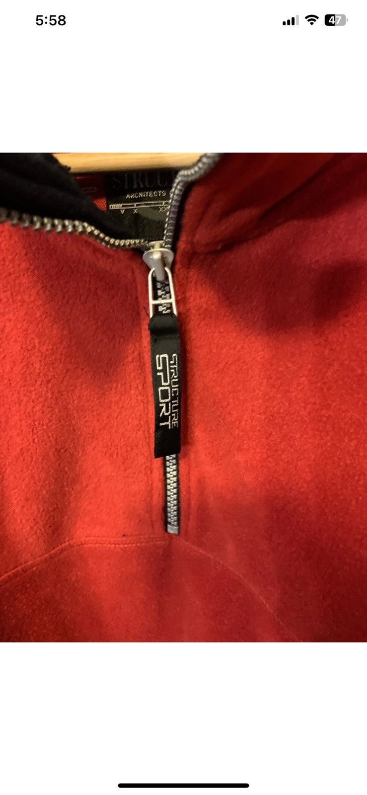 Structure VINTAGE Structure Sport Jacket Men 2XL Red Fleece 1/4 Zip Size US XXL / EU 58 / 5 - 4 Thumbnail