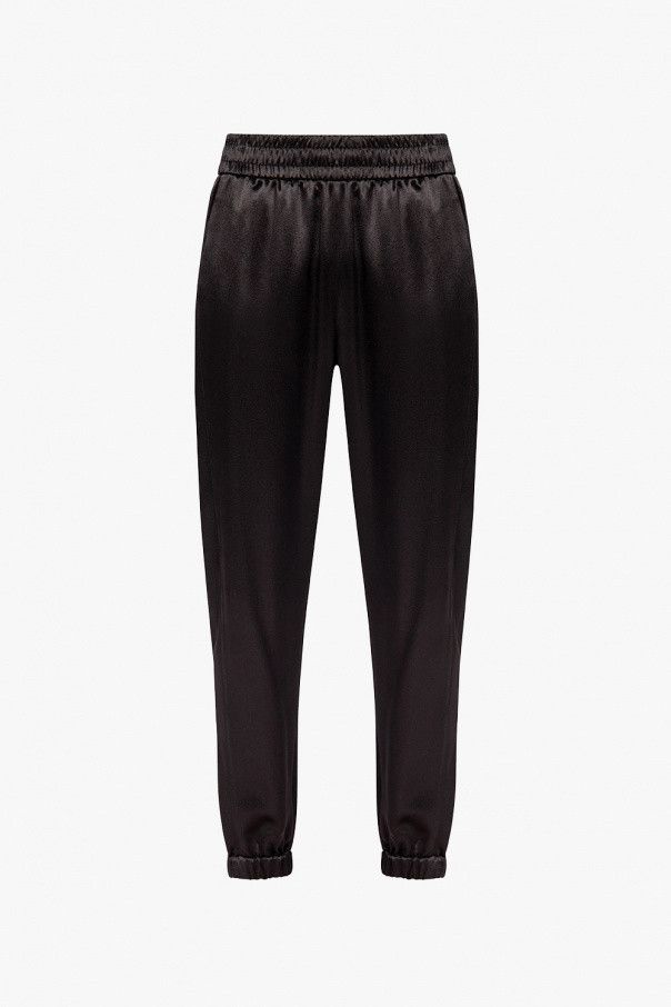 Saint Laurent Paris o1s1wg111124 Pantalon Jogging Crepe Satin Pant in Noir Size 28" / US 6 / IT 42 - 1 Thumbnail