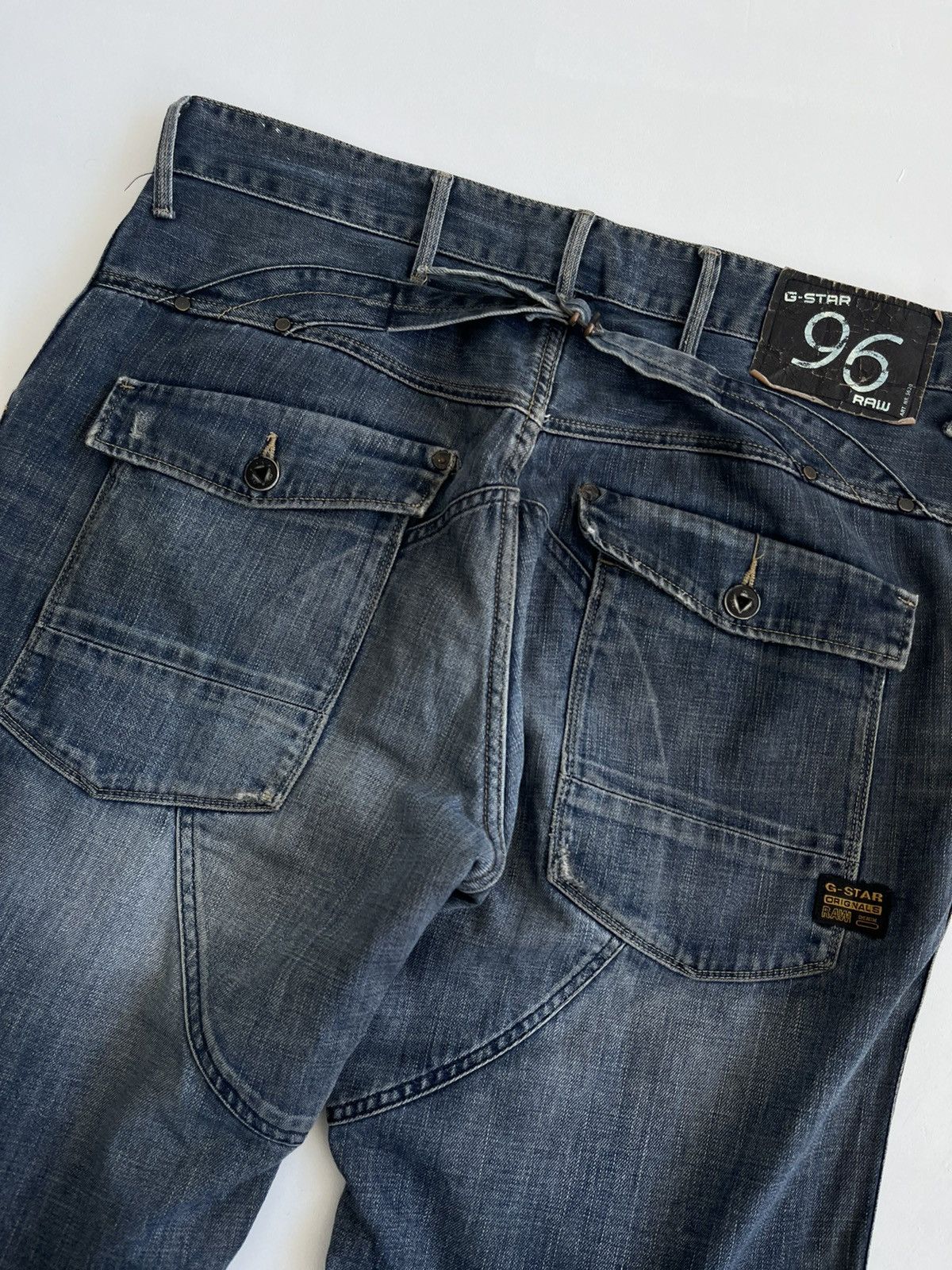 G-Star × Pharrell Vintage G Star Raw 96 distressed washed denim biker jeans Size US 36 / EU 52 - 3 Thumbnail