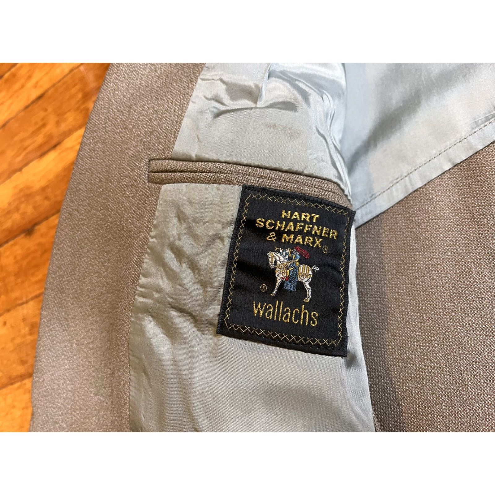 Hart Schaffner Marx VINTAGE Hart Schaffner & Marx Suits 3 Piece Beige Men’s 44L 36W Wool Solid Notch Lapel Two-Button Long Coat? Size 44R - 5 Thumbnail