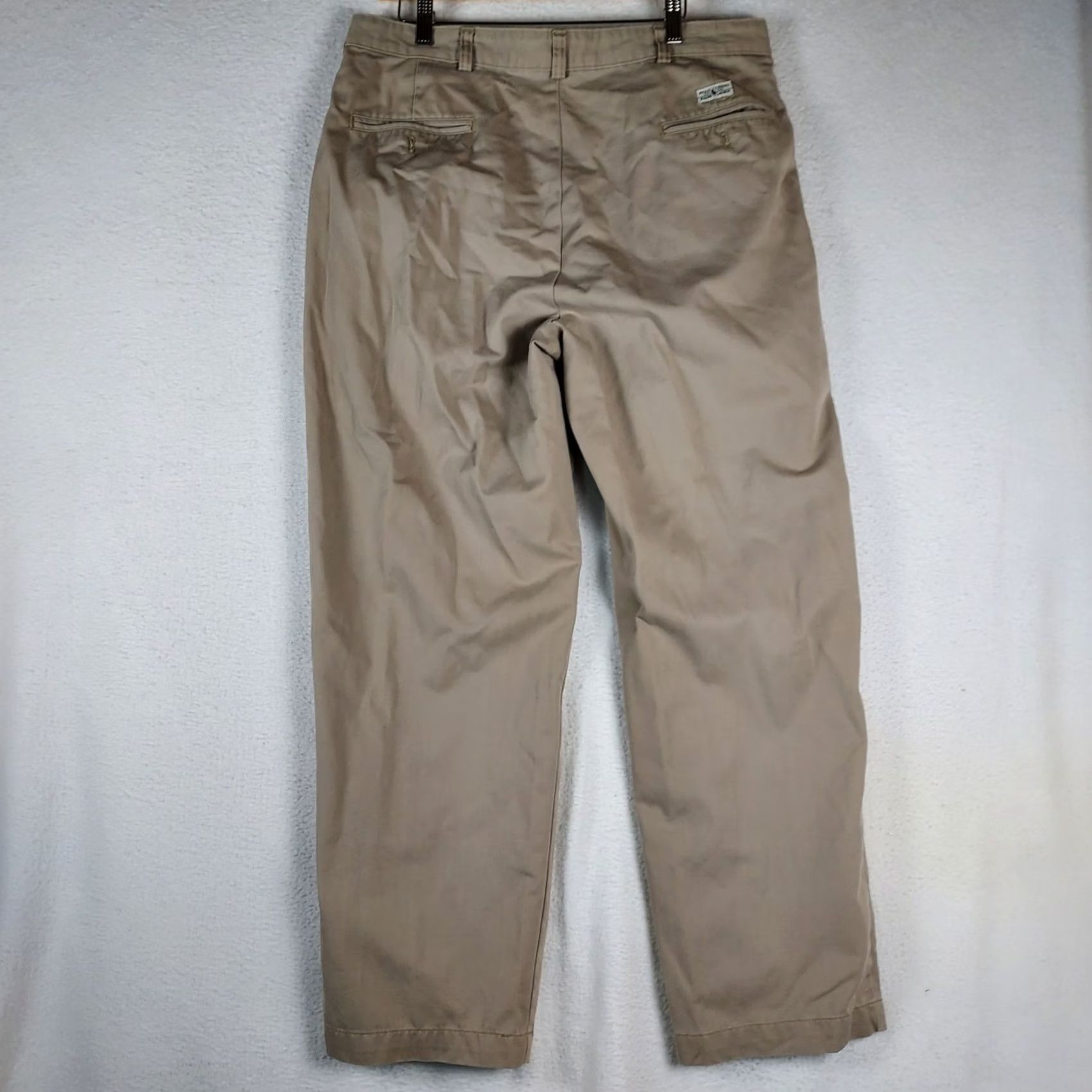 Polo Ralph Lauren Polo Ralph Lauren Mens Chino Pants Khaki 100% Cotton Classic Fit Beige Solid Logo Plain Front Zip Pocket Straight Pant-size 36 Mens Size US M / EU 48-50 / 2 - 2 Thumbnail