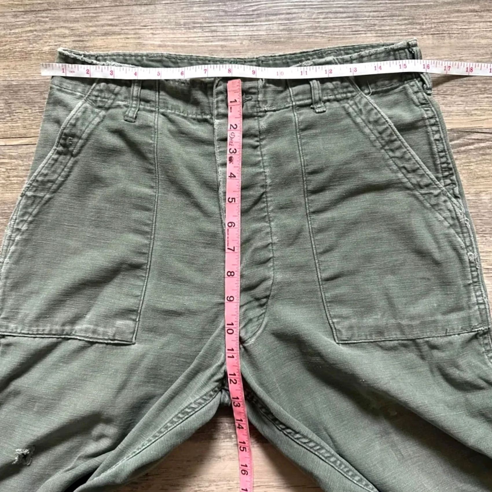 Vintage VINTAGE Military OG-107 HBT Trouser Pants 32X30 Regular Men Green 70s Distressed Trousers Size US 32 / EU 48 - 6 Thumbnail