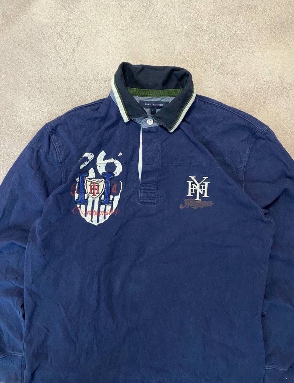 Polo Ralph Lauren × Vintage Vintage Polo Ralph Lauren style Distressed Rugby Sweatshirt Size US L / EU 52-54 / 3 - 4 Thumbnail