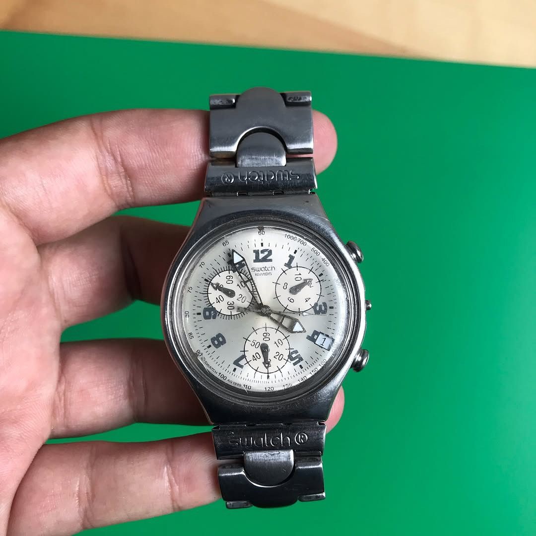 Le Grande Bleu (L.G.B.) × Swatch × Swissgear Vintage SWATCH IRONY AG1999 CADMOS WHITE YCS411G STEELquartz Size ONE SIZE - 14 Thumbnail